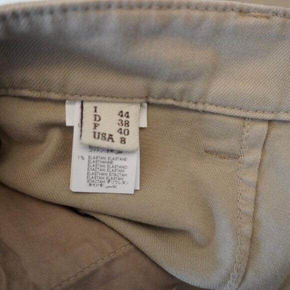 Brunello Cucinelli Monili Jeans Khaki Twill Denim Wide Leg High Waist Size 8 - Picture 9 of 12